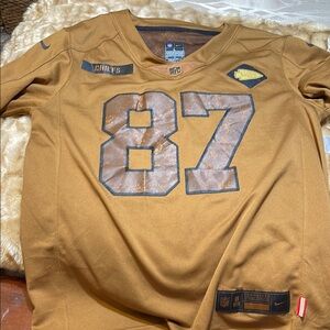 Nike Chiefs Tan Jersey KELCE Number 87 Kansas City chiefs salute to service